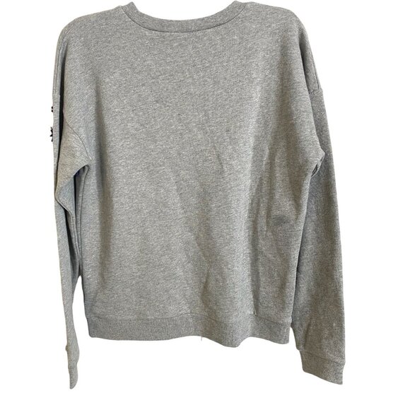 J.Crew blue 3D floral‎ crew neckline gray sweater small - Picture 4 of 8